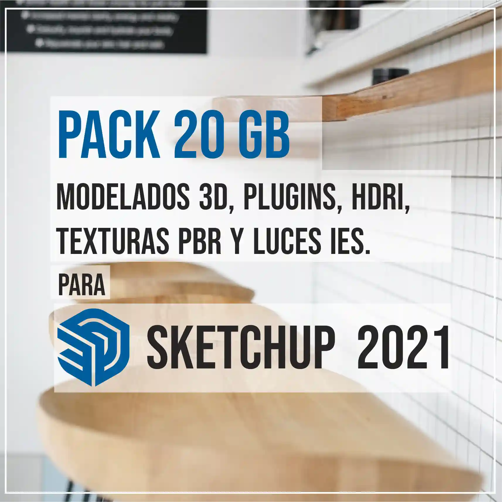 Paquete de bloques 3D alta resolución para SketchUp 2021 — librería de componentes arquitectónicos